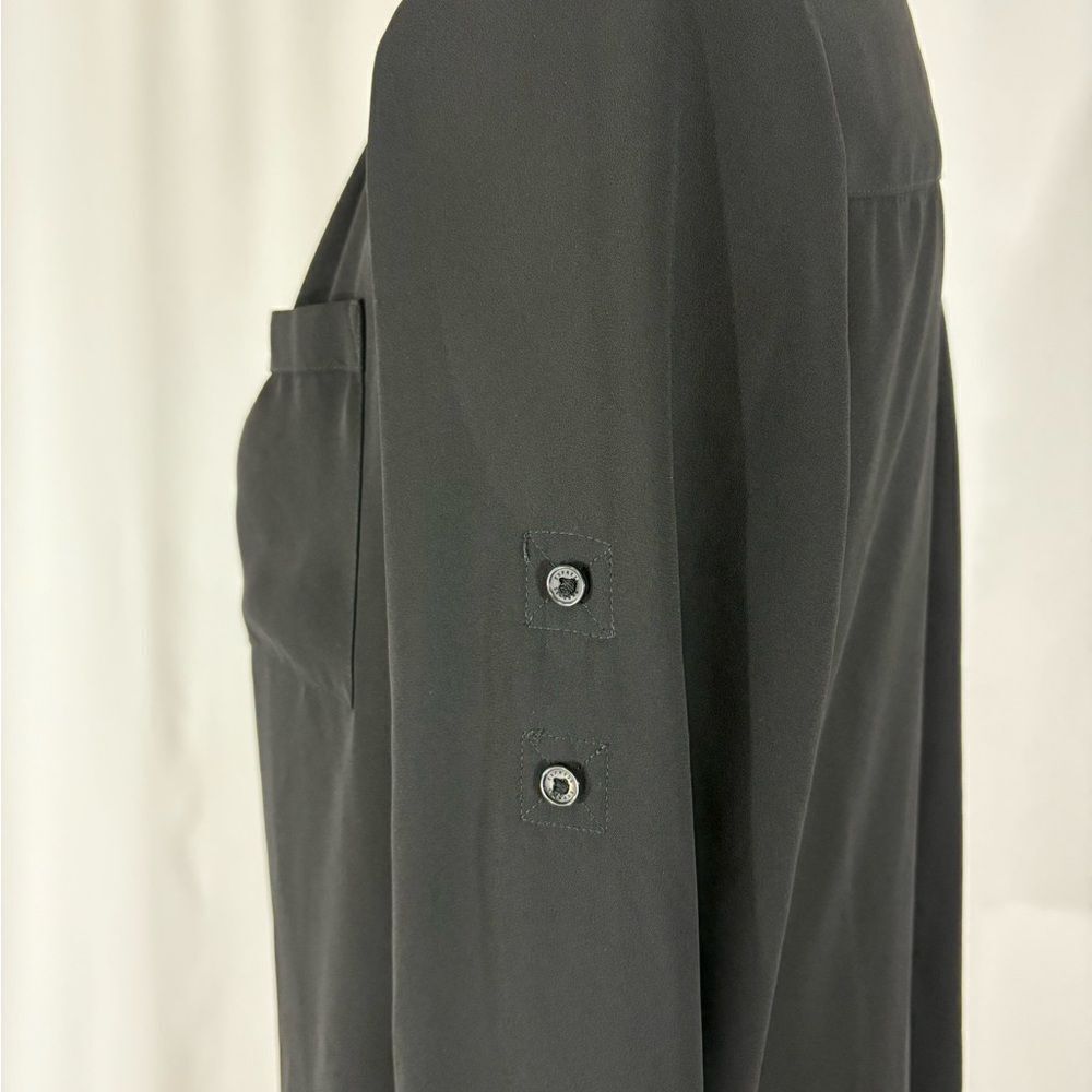 Express Basic Black Button Down Blouse - image 5